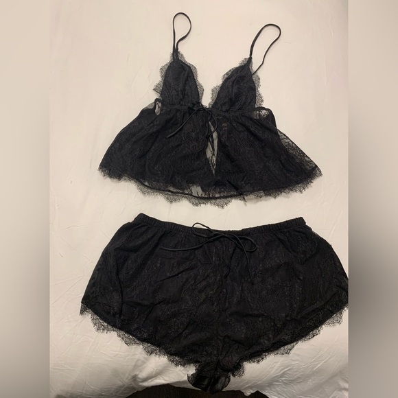 Victoria's Secret Other - Black Lace/Silk Sleepwear 2 Piece Set